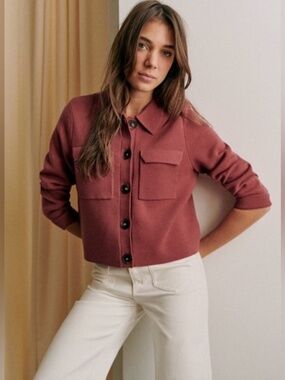 NWT 🇫🇷 Iconic Sézane Betty Cardigan - Rosewood - Size M